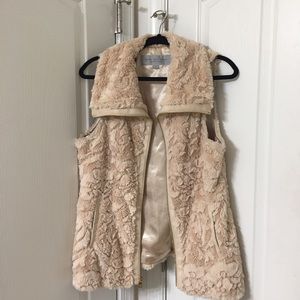 Vest, Faux Fur, Peach/Beige, Medium